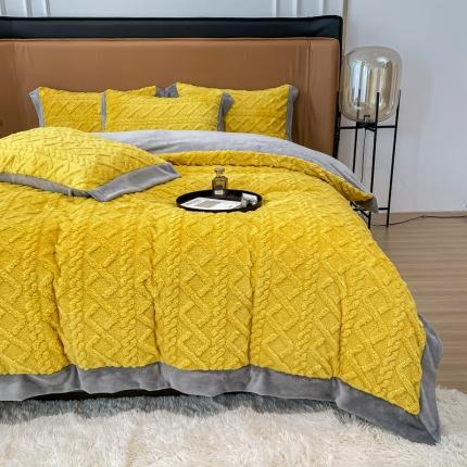 91家纺网 家纺一手货源 找家纺 （总）KA家纺 2025新款冬季花边款塔芙绒四件套