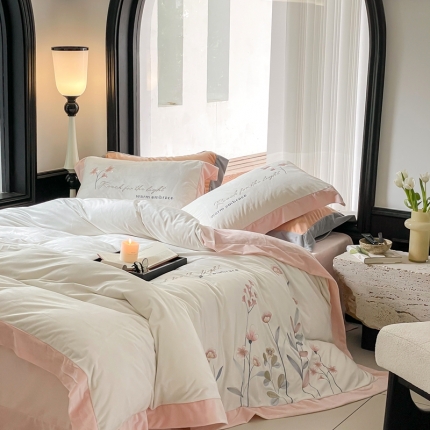 91家纺网 家纺一手货源 找家纺 （总）首尔 2023新款加厚牛奶绒宝宝绒四件套-花海系列