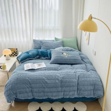 91家纺网 家纺一手货源 找家纺 总涵美人家纺2025新款直播热卖高端9斤獭兔毛立体剪花加厚牛奶绒四件套