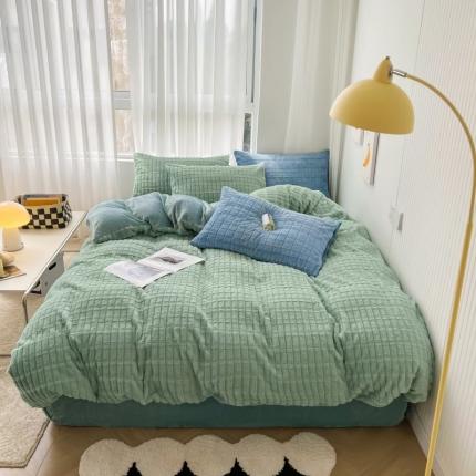 91家纺网 家纺一手货源 找家纺 总涵美人家纺2025新款直播热卖高端9斤獭兔毛立体剪花加厚牛奶绒四件套