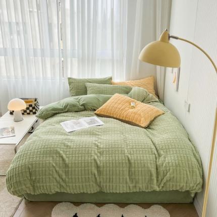 91家纺网 家纺一手货源 找家纺 总涵美人家纺2025新款直播热卖高端9斤獭兔毛立体剪花加厚牛奶绒四件套