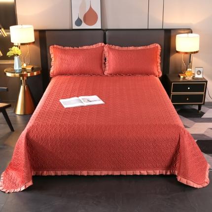 佳梦家纺 2023新款柔丝缎四季床盖 橘色