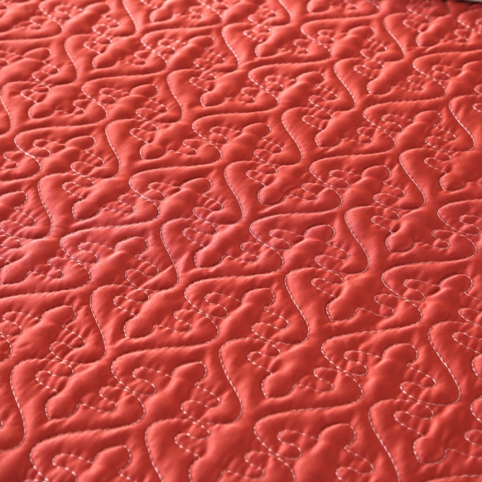 91家纺网 家纺一手货源 找家纺 佳梦家纺 2023新款柔丝缎四季床盖 橘色