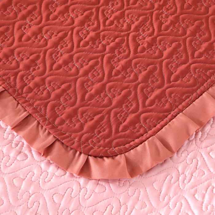 91家纺网 家纺一手货源 找家纺 佳梦家纺 2023新款柔丝缎四季床盖 橘色