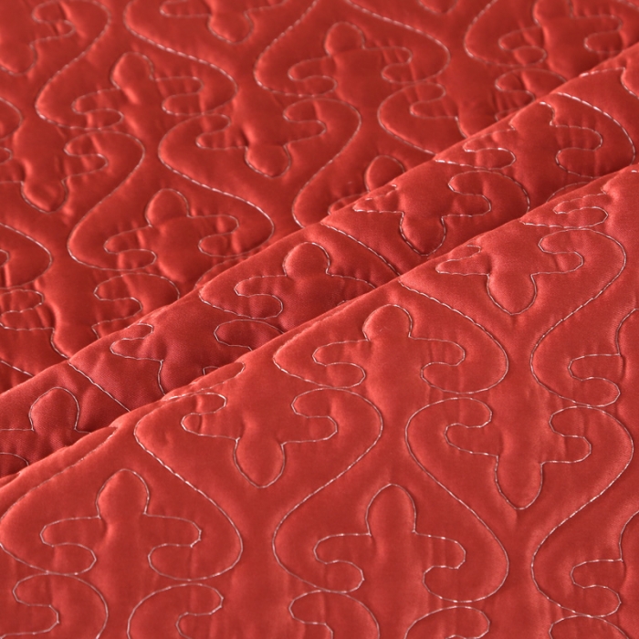 91家纺网 家纺一手货源 找家纺 佳梦家纺 2023新款柔丝缎四季床盖 橘色