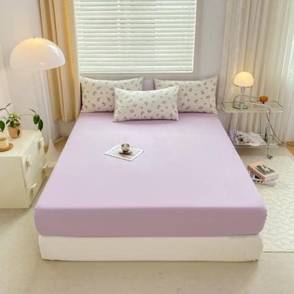 雅阁尔 2023直播爆款水洗棉双层纱单品单床笠被套罩床垫套紫色果实