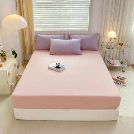 雅阁尔 2023直播爆款水洗棉双层纱单品单床笠被套罩床垫套紫色樱桃