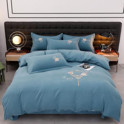 91家纺网 家纺一手货源 找家纺 （总）润淳家居 2025新款直播爆款云锦棉绣花刺绣四件套