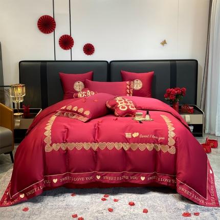 91家纺网 家纺一手货源 找家纺 （总）甜咪咪 2023年新品居家公主风长绒棉婚庆套件