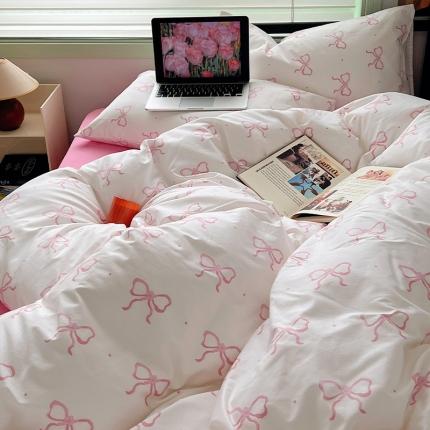 91家纺网 家纺一手货源 找家纺 （总）瑞莱 2023秋季新款13372全棉花卉系列四件套-撞色风