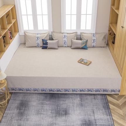 91家纺网 家纺一手货源 找家纺 （总）手艺人 2025新款复合莫兰迪雪尼尔防滑炕盖榻榻米炕垫