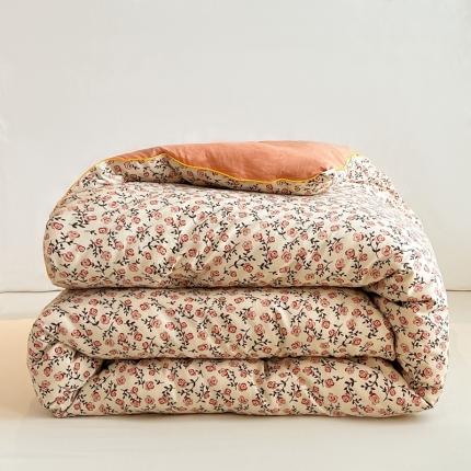 亚龙工厂店 2023新款棉麻印花大豆被被子被芯 玫瑰花园