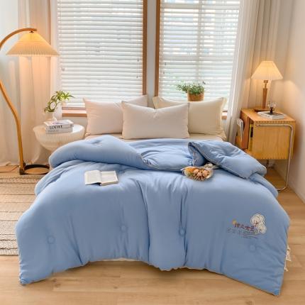91家纺网 家纺一手货源 找家纺 （总）亚龙工厂店 2023新款双层纱棉麻纯色大豆被被子被芯