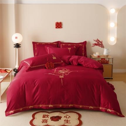 馨蕊 2023新款秋冬新品100支高定全棉四件套-棉-心欢喜 场景二