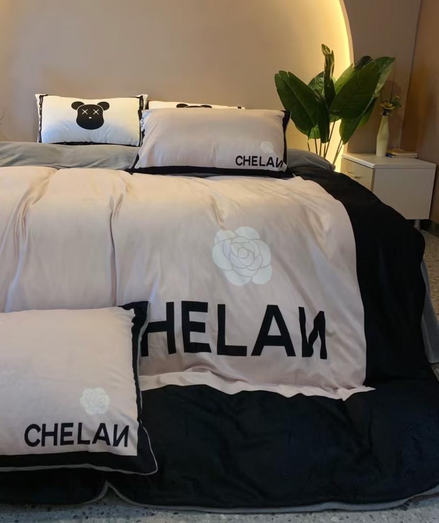 91家纺网 家纺一手货源 找家纺 （总）花沐家居 2023新款活性数码印花牛奶绒四件套-场景1