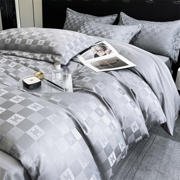 91家纺网 家纺一手货源 找家纺 (总) 宅家居 2024新款轻奢高精密贡缎提花臻品真丝四件套