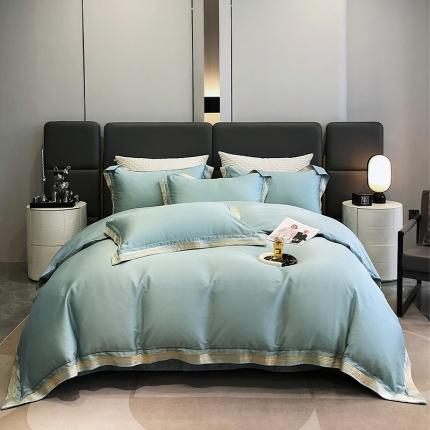 91家纺网 家纺一手货源 找家纺 （总）保罗圣迪奥 2024新款普罗旺斯120支长绒棉宽边刺绣四件套