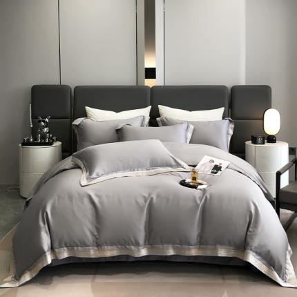 91家纺网 家纺一手货源 找家纺 （总）保罗圣迪奥 2024新款普罗旺斯120支长绒棉宽边刺绣四件套