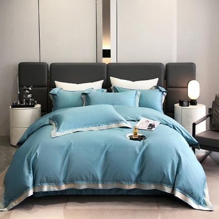 91家纺网 家纺一手货源 找家纺 （总）保罗圣迪奥 2024新款普罗旺斯120支长绒棉宽边刺绣四件套