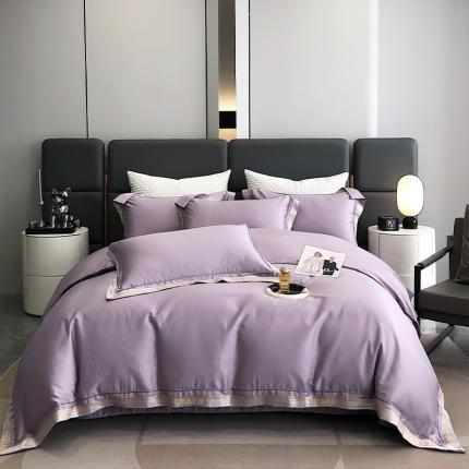 91家纺网 家纺一手货源 找家纺 （总）保罗圣迪奥 2024新款普罗旺斯120支长绒棉宽边刺绣四件套