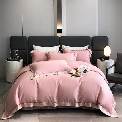 91家纺网 家纺一手货源 找家纺 （总）保罗圣迪奥 2024新款普罗旺斯120支长绒棉宽边刺绣四件套