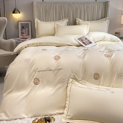 91家纺网 家纺一手货源 找家纺 （总）涵宸家纺 2023新款水洗氧棉-山茶花系列四件套