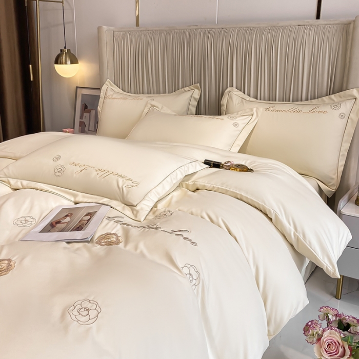 91家纺网 家纺一手货源 找家纺 （总）涵宸家纺 2023新款水洗氧棉-山茶花系列四件套