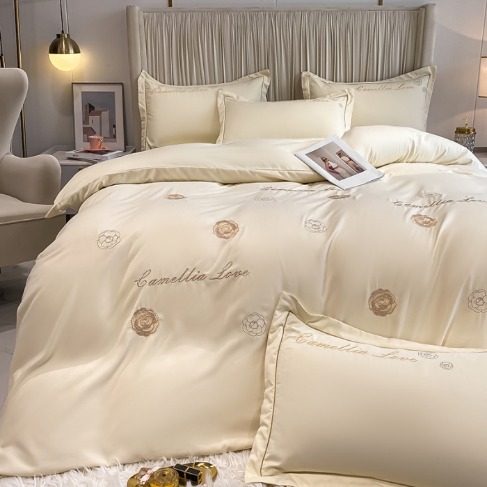 91家纺网 家纺一手货源 找家纺 （总）涵宸家纺 2023新款水洗氧棉-山茶花系列四件套