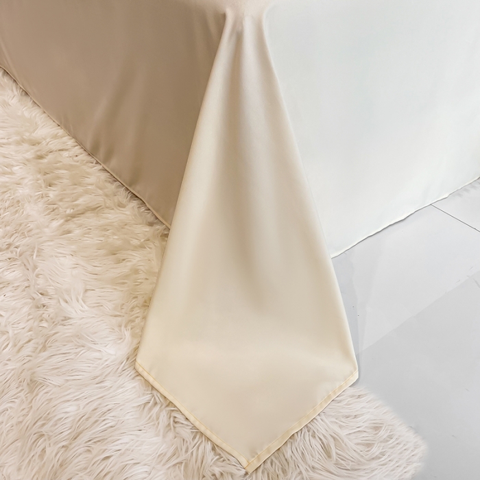 91家纺网 家纺一手货源 找家纺 涵宸家纺 2023新款水洗氧棉-山茶花系列四件套 山茶花-米黄