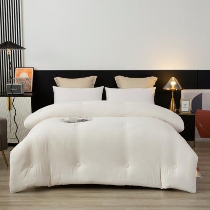 91家纺网 家纺一手货源 找家纺 八方汇2023新款A类柔肤棉大豆被冬被酒店加厚棉被被芯供直播爆款珍珠白