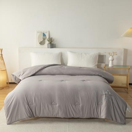 91家纺网 家纺一手货源 找家纺 木堇 2023新款A类水洗棉棉花被 灰色棉花被