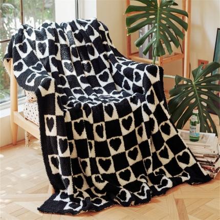 91家纺网 家纺一手货源 找家纺 （总）暖绵绵家纺 2025新款桃心系列半边绒办公室午睡毯休闲毯