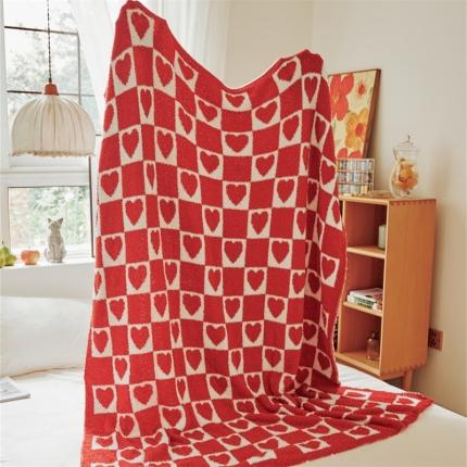 91家纺网 家纺一手货源 找家纺 （总）暖绵绵家纺 2025新款桃心系列半边绒办公室午睡毯休闲毯