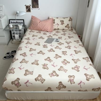 梦嘉居 2023新款水洗棉双层纱亲肤舒适单床笠 粉玉+童话