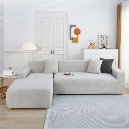 91家纺网 家纺一手货源 找家纺 逐日沙发套 2023新款防水提花沙发套初意 初意-浅灰