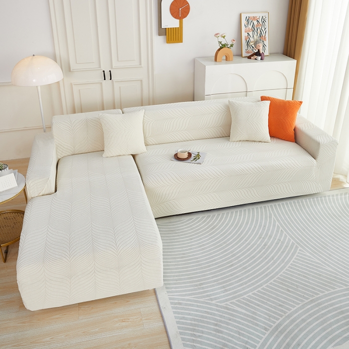 91家纺网 家纺一手货源 找家纺 逐日沙发套 2023新款防水提花沙发套初意 初意-奶白