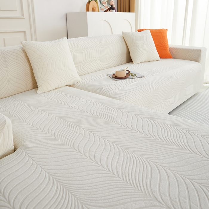 91家纺网 家纺一手货源 找家纺 逐日沙发套 2023新款防水提花沙发套初意 初意-奶白