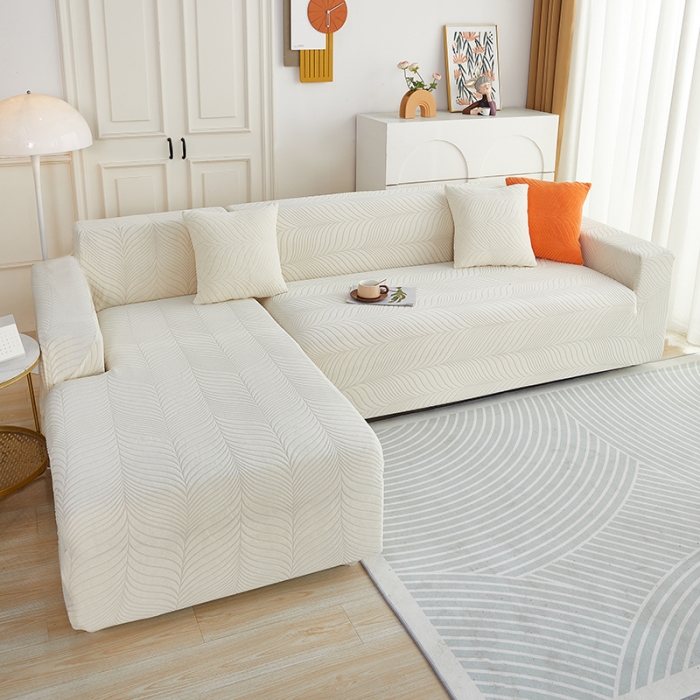 91家纺网 家纺一手货源 找家纺 逐日沙发套 2023新款防水提花沙发套初意 初意-奶白