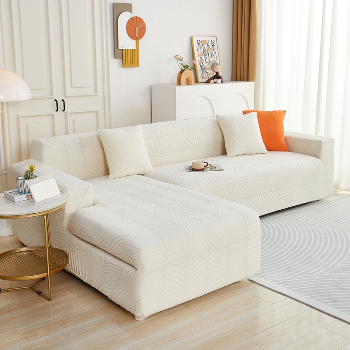 91家纺网 家纺一手货源 找家纺 逐日沙发套 2023新款防水提花沙发套初意 初意-奶白