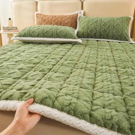 柔品 2023新款A类玉米绒床护垫床垫床褥子 抹茶绿