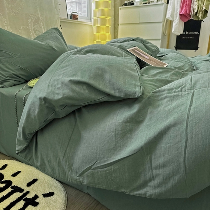 91家纺网 家纺一手货源 找家纺 （总）优色良品 2023新款纯色超柔水洗棉四件套（手机拍摄）