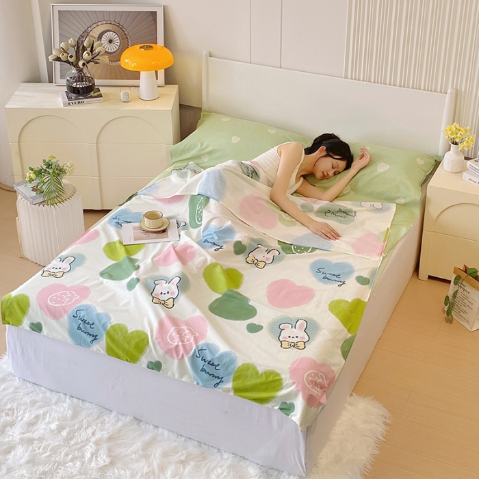 91家纺网 家纺一手货源 找家纺 金鑫汇 2023新款全棉亲肤印花隔脏睡袋 心心念念