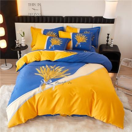 91家纺网 家纺一手货源 找家纺 （总）沐白家居 2023全棉大版生态磨毛四件套