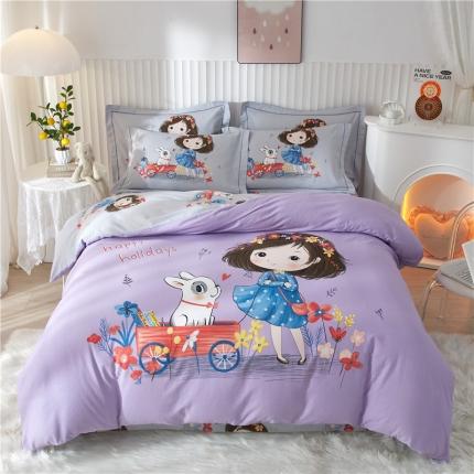 91家纺网 家纺一手货源 找家纺 （总）沐白家居 2023全棉大版生态磨毛四件套