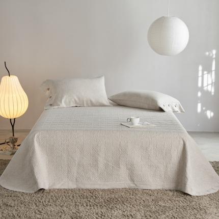 91家纺网 家纺一手货源 找家纺 （总）安莱生活 2023新品亚麻盖毯及盖毯三件套