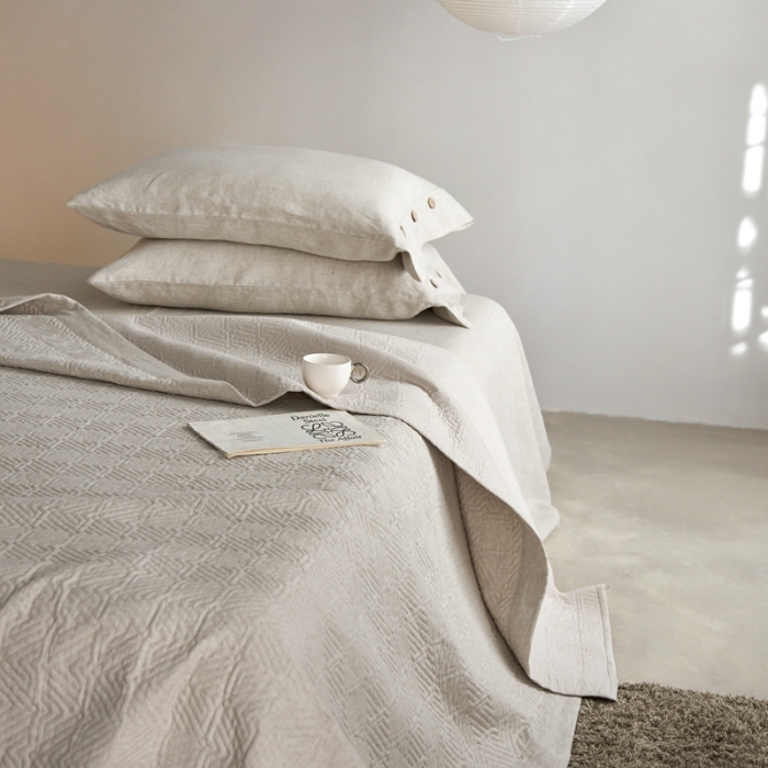 91家纺网 家纺一手货源 找家纺 （总）安莱生活 2023新品亚麻盖毯及盖毯三件套