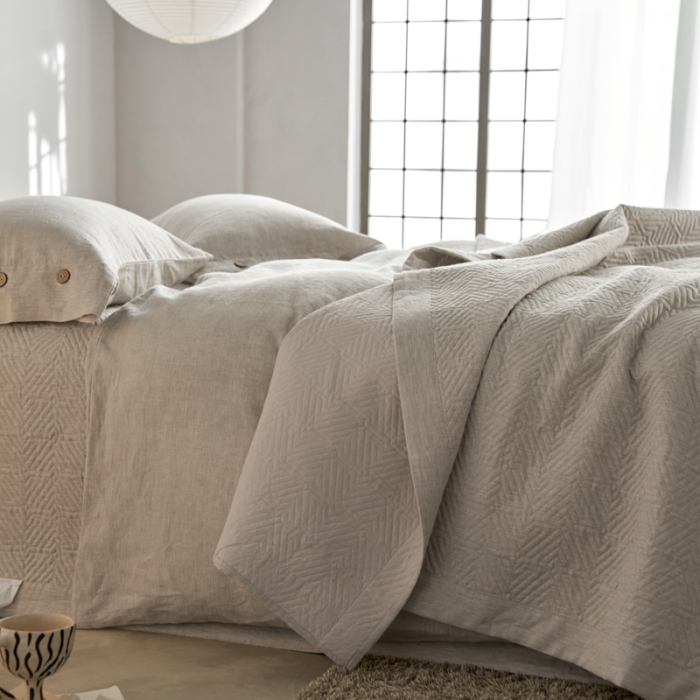 91家纺网 家纺一手货源 找家纺 （总）安莱生活 2023新品亚麻盖毯及盖毯三件套