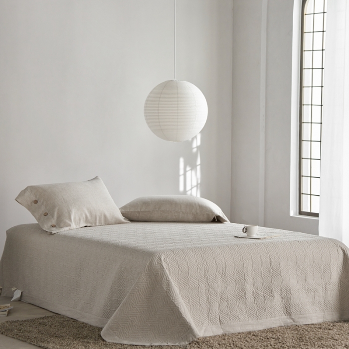 91家纺网 家纺一手货源 找家纺 （总）安莱生活 2023新品亚麻盖毯及盖毯三件套