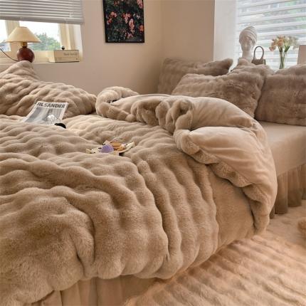 91家纺网 家纺一手货源 找家纺 总 优贝2025款12斤獭兔毛580克托卡斯大泡泡四件套