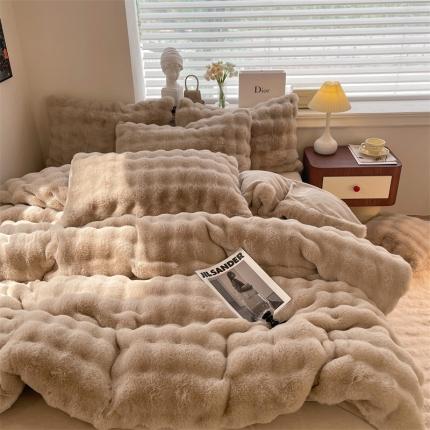 91家纺网 家纺一手货源 找家纺 总 优贝2025款12斤獭兔毛580克托卡斯大泡泡四件套